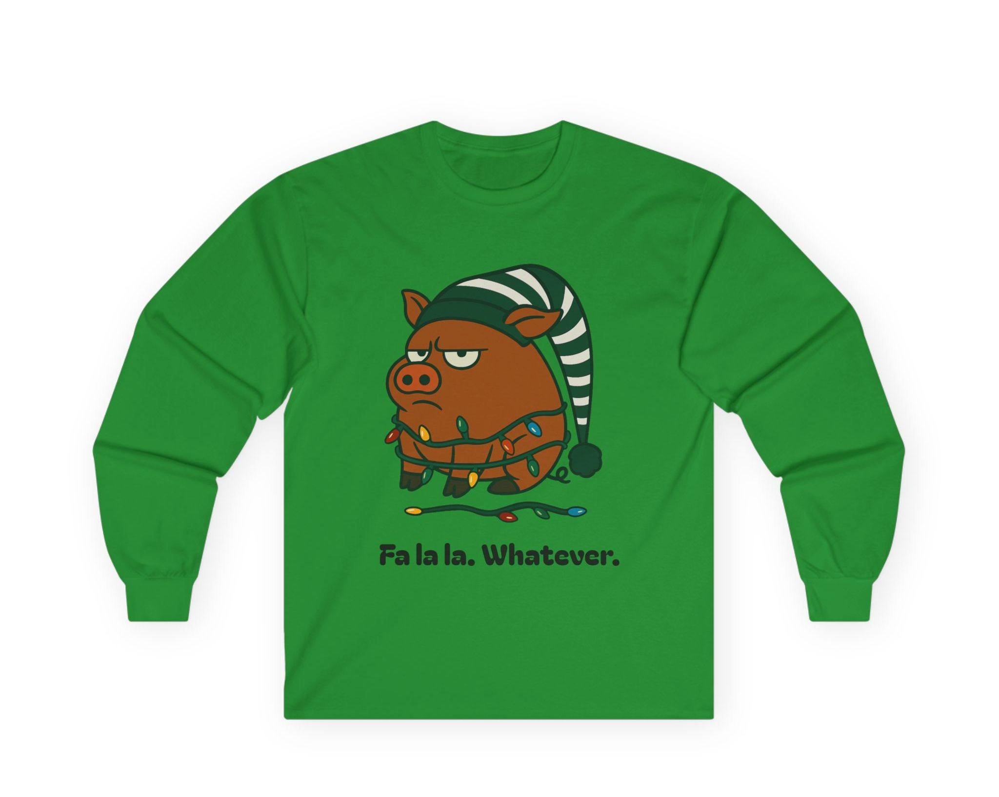 Grumpy Brown Pig Long Sleeve T
