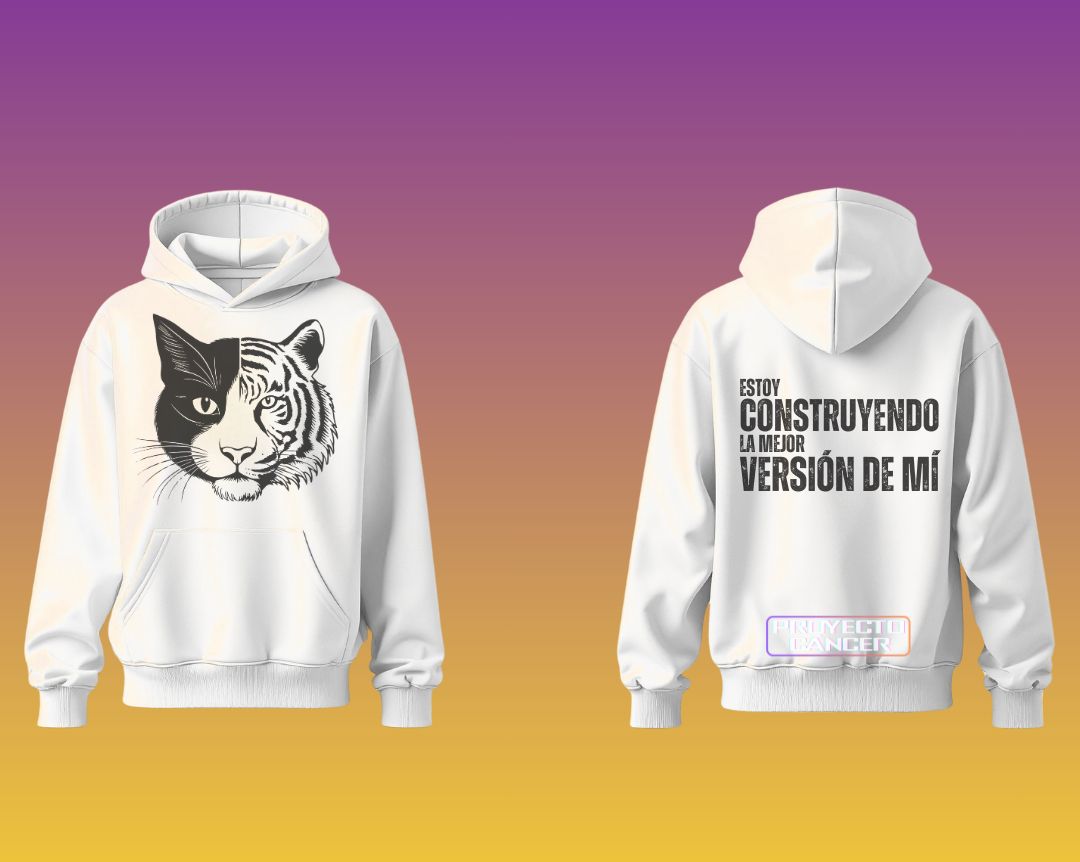 Hoodie Gato Tigre Blanco